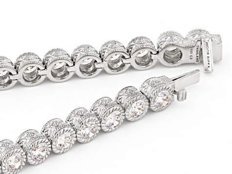 Pre-Owned Judith Ripka Cubic Zirconia Haute Collection Rhodium Over Sterling Silver Tennis Bracelet