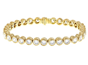 Picture of Pre-Owned Judith Ripka Cubic Zirconia Haute Collection 14k Gold Clad Tennis Bracelet 12.78ctw