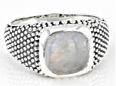 Pre-Owned Rainbow Moonstone Sterling Silver Men's Ring