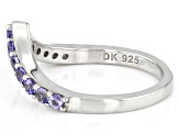 Pre-Owned Blue Tanzanite Rhodium Over Sterling Silver Ring 0.48ctw