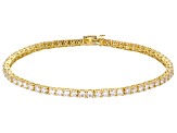 Pre-Owned Moissanite 14k Yellow Gold Over Silver Tennis Bracelet 5.50ctw DEW