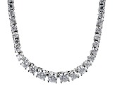 Pre-Owned White Cubic Zirconia Rhodium over Sterling Silver Tennis Necklace 11.48ctw