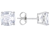 Pre-Owned White Cubic Zirconia Rhodium Over Sterling Silver Ring And Earrings Set 13.14ctw