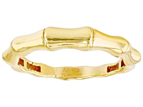 Pre-Owned 18k Yellow Gold Over Sterling Silver Bamboo Band Ring