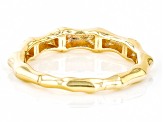 Pre-Owned 18k Yellow Gold Over Sterling Silver Bamboo Band Ring