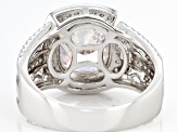 Pre-Owned White Cubic Zirconia Rhodium Over Sterling Silver Ring 6.08ctw