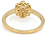 Pre-Owned Champagne Diamond 14k Yellow Gold Over Sterling Silver Cluster Ring 0.45ctw