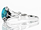 Pre-Owned Blue Turquoise Sterling Silver Solitaire Ring