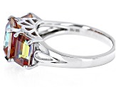 Pre-Owned Northern Light Quartz™ Rhodium Over Sterling Silver 3-Stone Ring