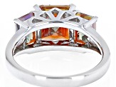 Pre-Owned Northern Light Quartz™ Rhodium Over Sterling Silver 3-Stone Ring