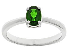 Pre-Owned Green Chrome Diopside Rhodium Over Silver Ring .70ct