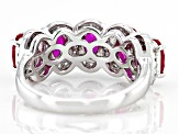 Pre-Owned Lab Created Ruby Rhodium Over Sterling Silver Ring 2.60ctw