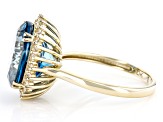 Pre-Owned London Blue Topaz 10k Yellow Gold Ring 7.32ctw
