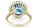 Pre-Owned London Blue Topaz 10k Yellow Gold Ring 7.32ctw