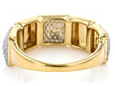 Pre-Owned White Diamond 14k Yellow Gold Over Sterling Silver Cluster Ring 0.50ctw