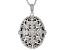 Pre-Owned White Diamond Rhodium Over Sterling Silver Oval Locket Pendant With 18" Singapore Chain 0.