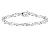 Pre-Owned White Diamond Accent Rhodium Over Sterling Silver Tennis Bracelet