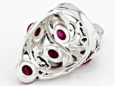Pre-Owned Pink Tiger's Eye Oxidized Sterling Silver Ring 7mm