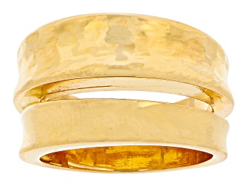 Picture of Pre-Owned 18k Yellow Gold Over Bronze Diamond-Cut Band Ring