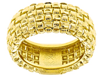 Picture of Pre-Owned Moda Al Massimo® 18k Yellow Gold Over Bronze Basketweave Ring
