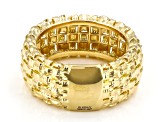 Pre-Owned Moda Al Massimo® 18k Yellow Gold Over Bronze Basketweave Ring