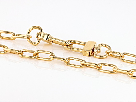 Pre-Owned 18k Yellow Gold Over Bronze Paperclip Chain