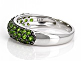 Pre-Owned Green Chrome Diopside Rhodium Over Sterling Silver Ring 1.18ctw