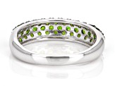 Pre-Owned Green Chrome Diopside Rhodium Over Sterling Silver Ring 1.18ctw