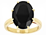 Pre-Owned Black Spinel 18k Yellow Gold over Sterling Silver Ring 8.50ct