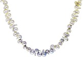 Pre-Owned White and Platinum Cultured Japanese Akoya Pearl Necklace
