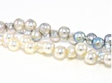 Pre-Owned White and Platinum Cultured Japanese Akoya Pearl Necklace