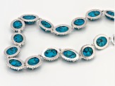 Pre-Owned Blue Turquoise Rhodium Over Silver Necklace