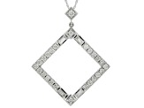 Pre-Owned White Diamond 14K White Gold Pendant With Chain 0.60ctw