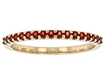 Picture of Pre-Owned Red Garnet 14k Yellow Gold Band Ring 0.30ctw