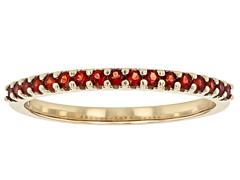 Pre-Owned Red Garnet 14k Yellow Gold Band Ring 0.30ctw