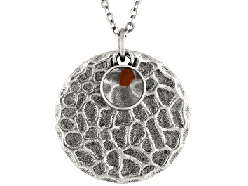Picture of Pre-Owned Sterling Silver Mustard Seed Pendant With Enamel & 20 Inch Cable Chain