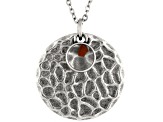 Pre-Owned Sterling Silver Mustard Seed Pendant With Enamel & 20 Inch Cable Chain