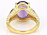 Pre-Owned Purple Amethyst 18k Yellow Gold Over Sterling Silver Ring 4.57ctw