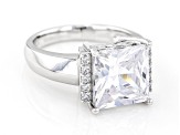 Pre-Owned White Cubic Zirconia Platinum Over Sterling Silver Ring 7.58ctw