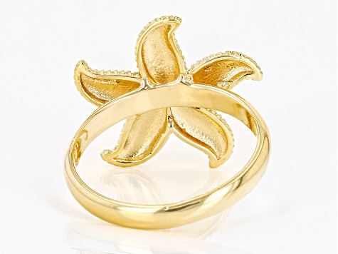 Pre-Owned 18k Yellow Gold Over Sterling Silver Starfish Ring