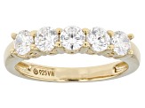 Pre-Owned White Cubic Zirconia 18k Yellow Gold Over Sterling Silver Ring 1.25ctw