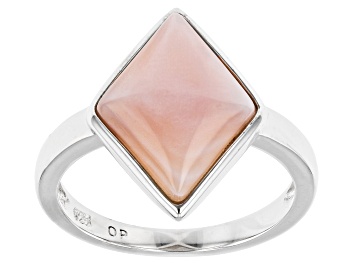 Picture of Pre-Owned Pink South Sea Mother-of-Pearl Rhodium Over Sterling Silver Ring