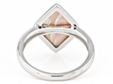 Pre-Owned Pink South Sea Mother-of-Pearl Rhodium Over Sterling Silver Ring