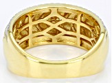 Pre-Owned White Diamond 14k Yellow Gold Over Sterling Silver Mens Wide Band Ring 0.33ctw