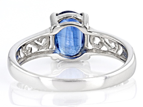 Pre-Owned Blue Kyanite Rhodium Over Sterling Silver Ring 1.45ct