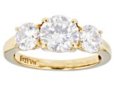 Pre-Owned White Cubic Zirconia 18k Yellow Gold Over Sterling Silver Ring 3.15ctw