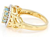 Pre-Owned Sky Blue Topaz 18k Yellow Gold Over Bronze Ring 2.13ct