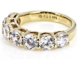 Pre-Owned White Cubic Zirconia 18k Yellow Gold Over Sterling Silver Ring 4.90ctw