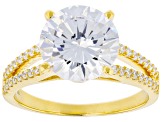 Pre-Owned White Cubic Zirconia 18k Yellow Gold Over Sterling Silver Ring 7.67ctw