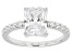 Pre-Owned White Cubic Zirconia Rectangular Cushion Rhodium Over Sterling Silver Ring 4.35ctw